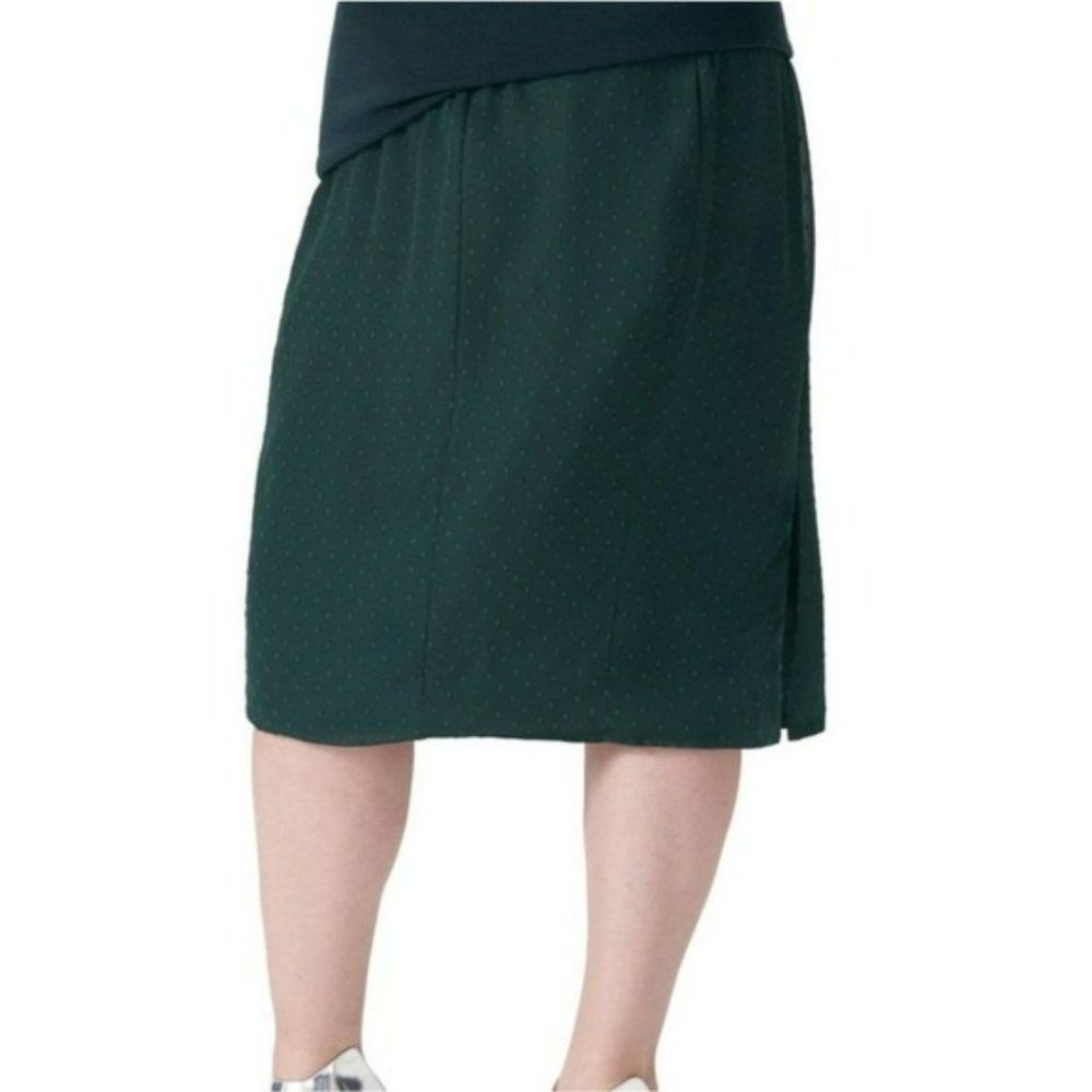NWOT Universal Standard Blair swiss dot chiffon skirt kelly green size 14/16